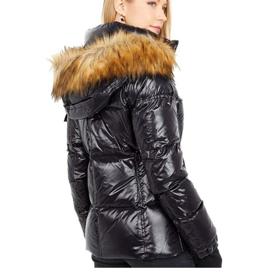 S13 Allie Women's Faux Fur Trimmed Down Puffer Hooded Jacket